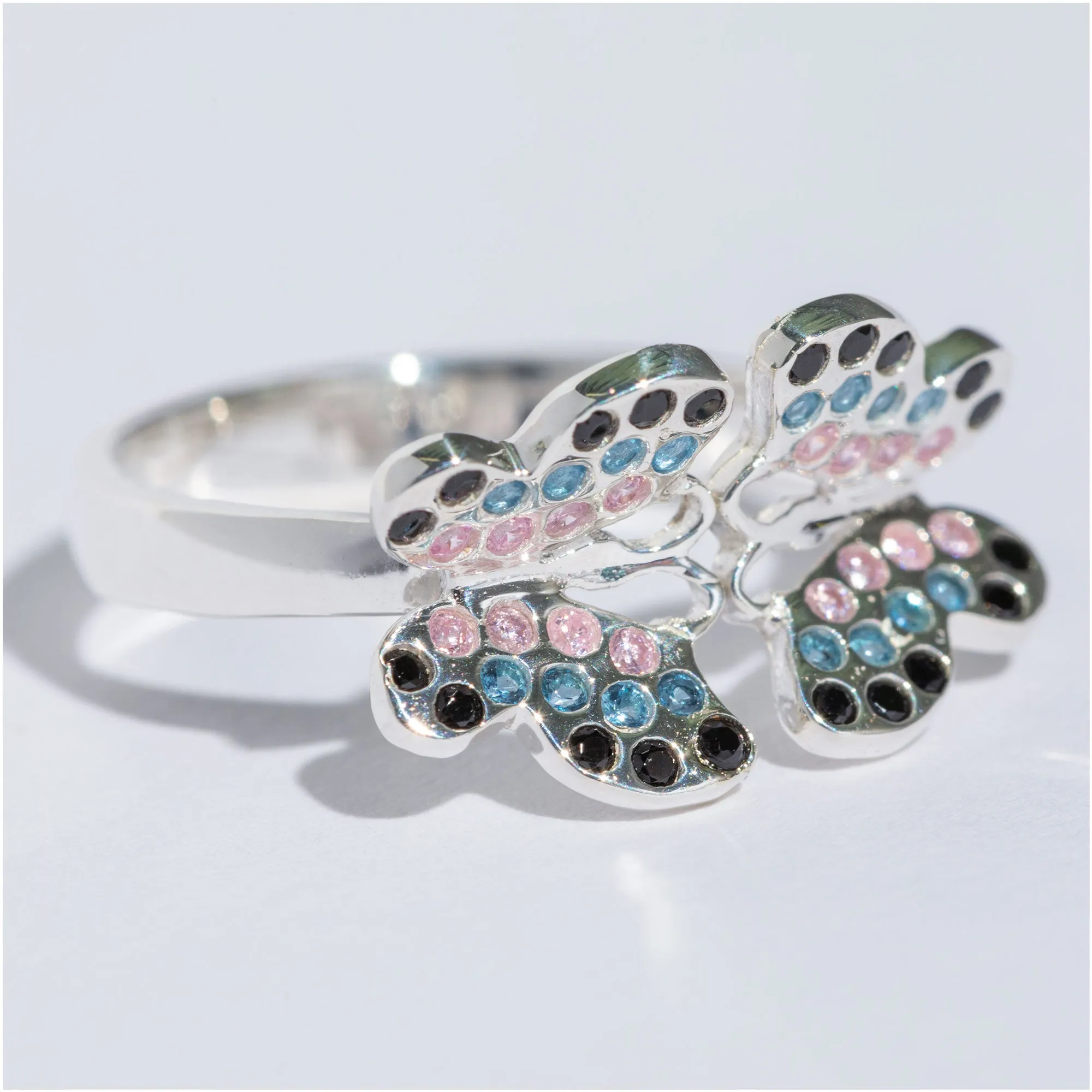 Dazzling Butterflies Sterling Toe Ring