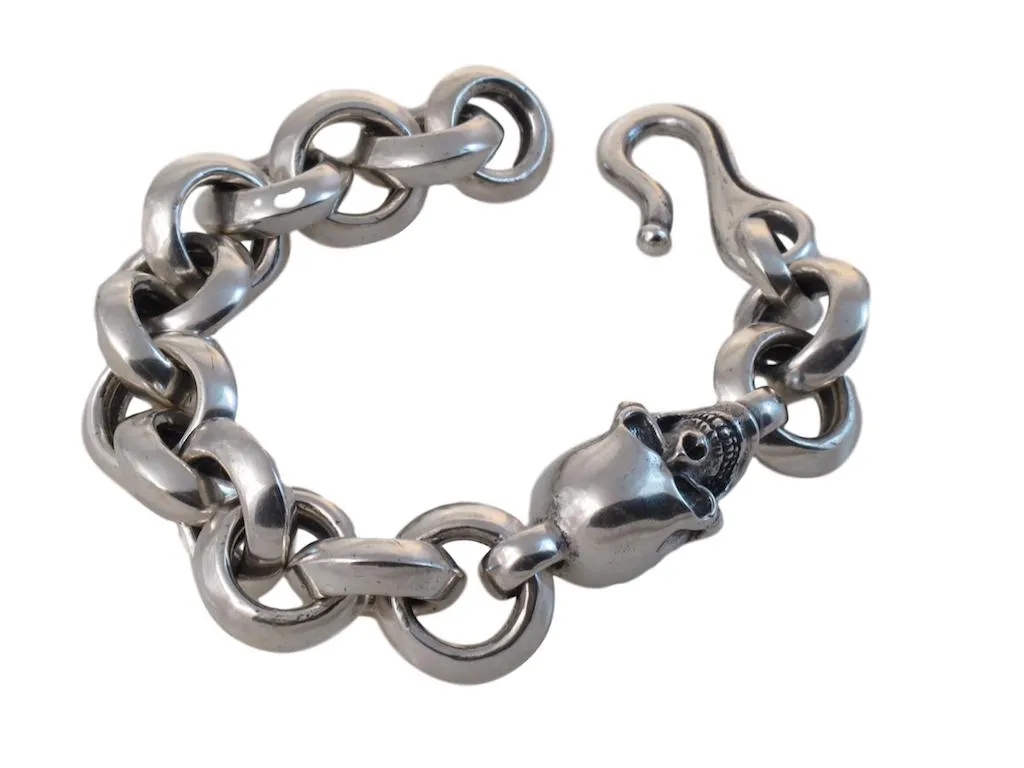 #DB-14 Large Single Skull Chunky Link Bracelet