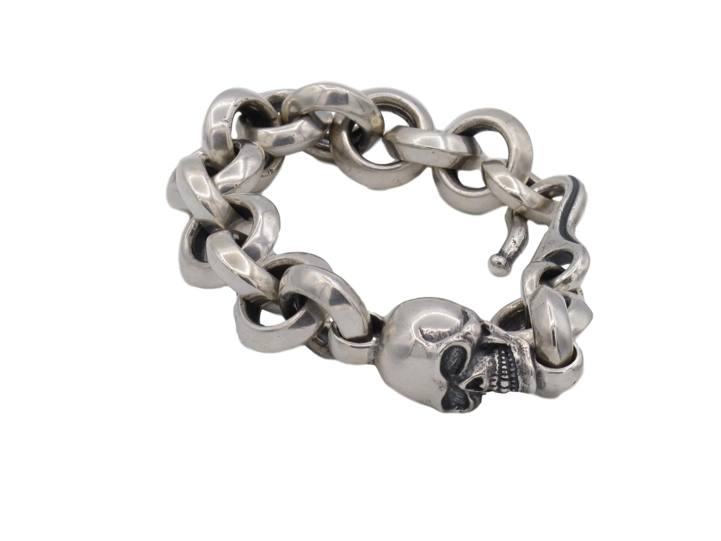 #DB-14 Large Single Skull Chunky Link Bracelet