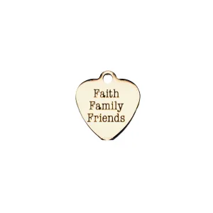 Faith Family Friends Heart Charm