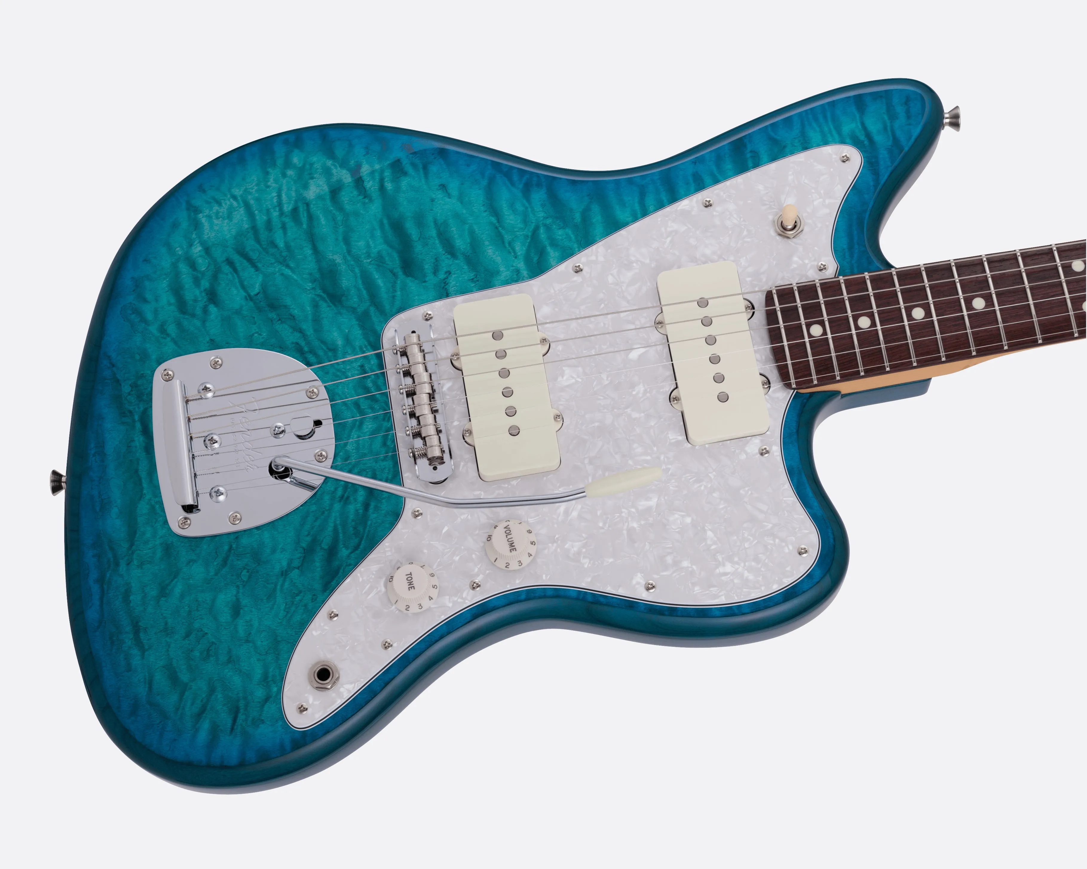 Fender 2024 Collection Made in Japan Hybrid II Jazzmaster - Quilt Aquamarine