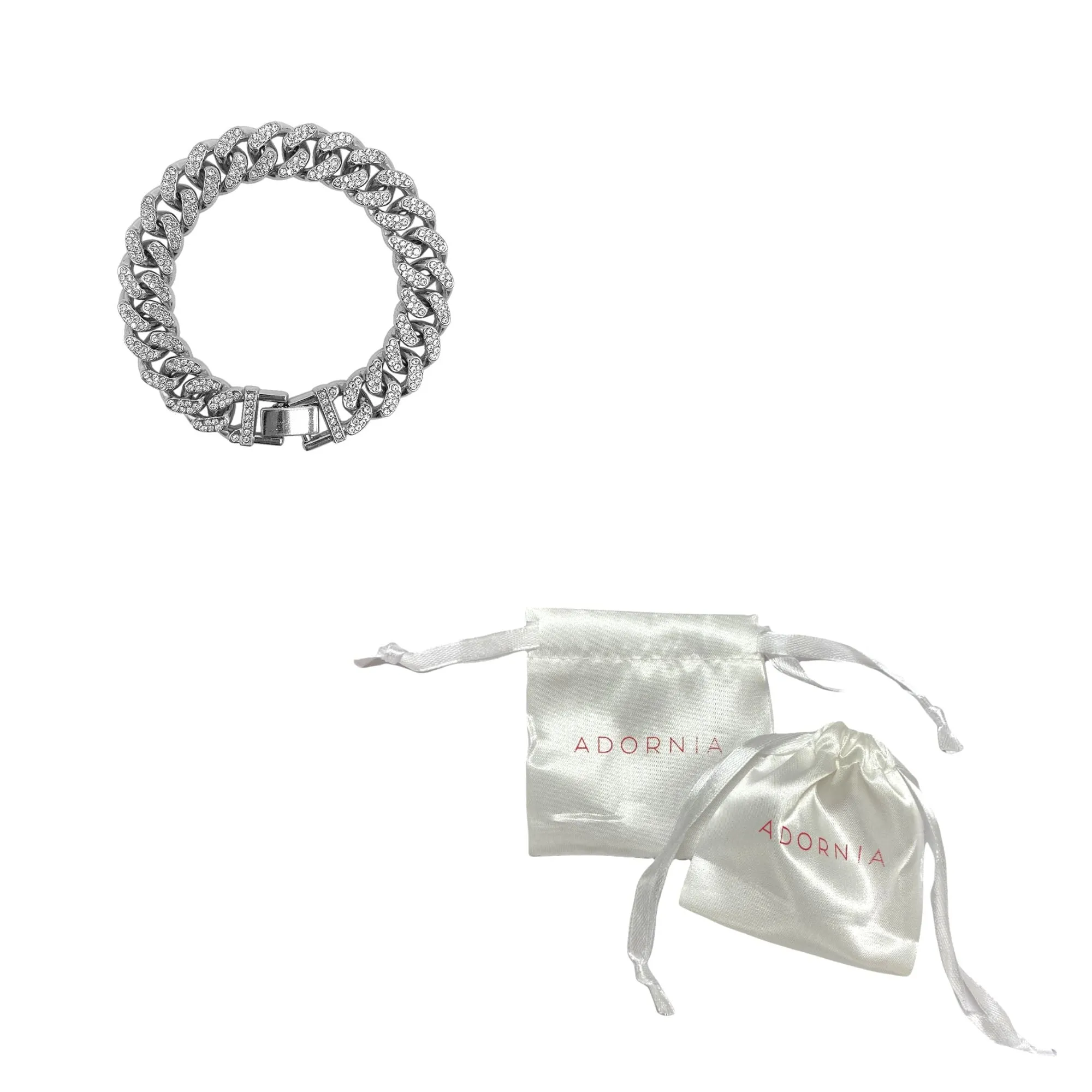 Flat Curb CZ Chain Bracelet