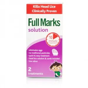 Full Marks Head Lice Solution (2 Treatments: 100ml Bottle   Comb)