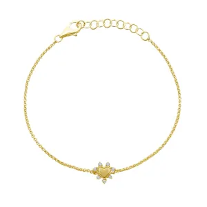 Gold & Diamond Heart Bracelet