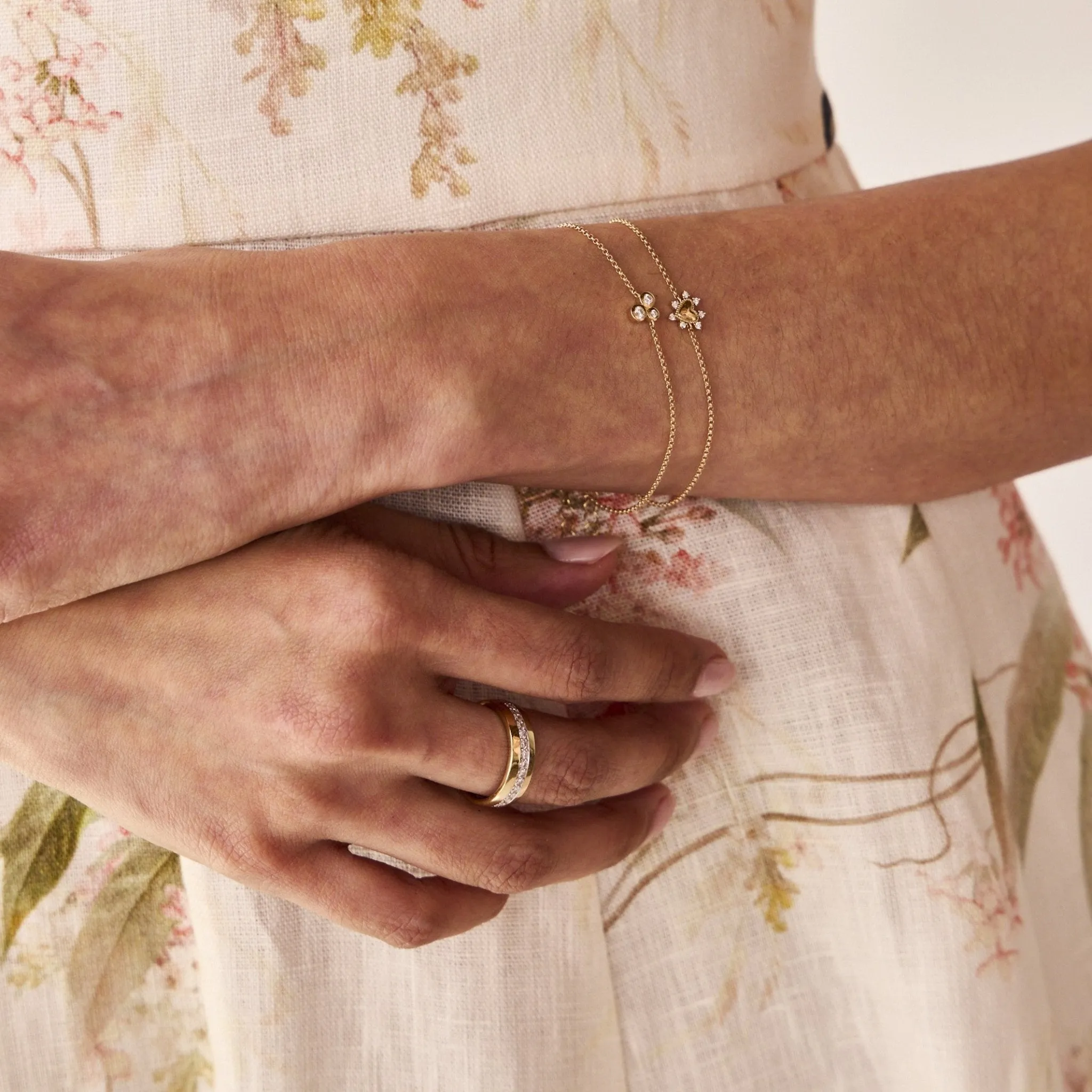 Gold & Diamond Heart Bracelet