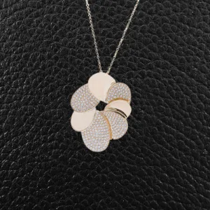 Gold & Diamond Stylized Flower Pendant