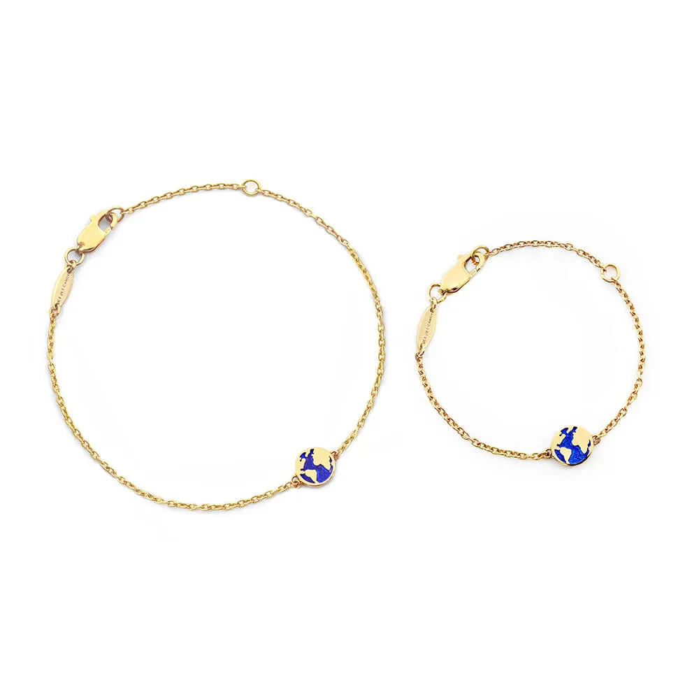 Gold Mom & Baby Globe Bracelet Bundle