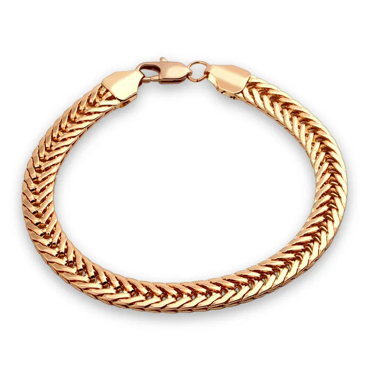 Golden Flat Chain Bracelet