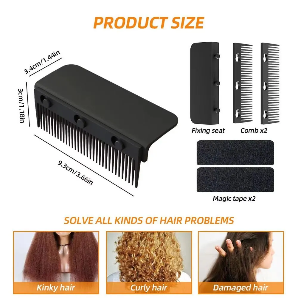 Hair Straightener Comb Clip on Grip Comb for Flat Iron Universal Size Detachable Flat Iron Comb Attachment for DIY Combs