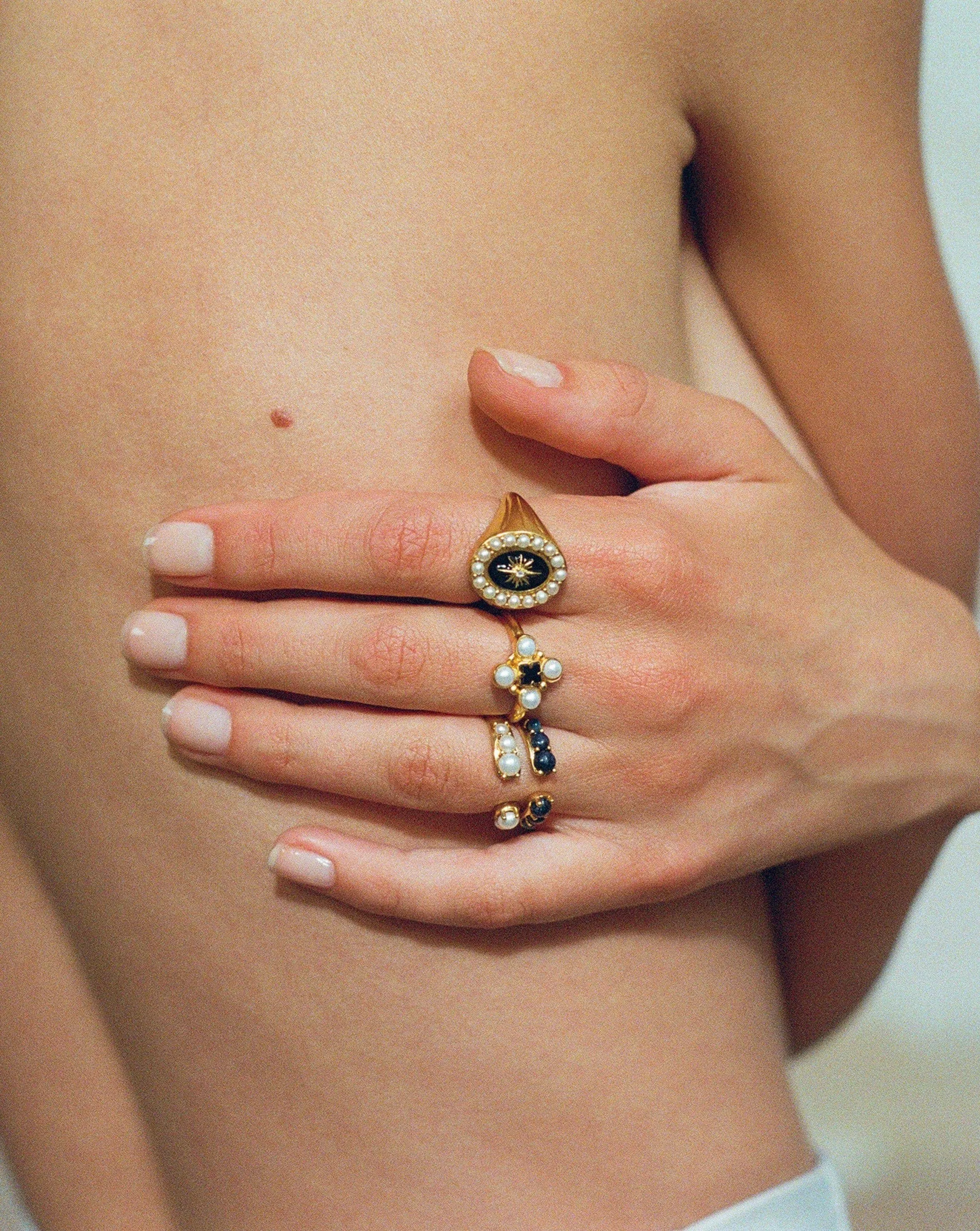 Harris Reed Openness Ring | 18k Gold Vermeil/Black Onyx