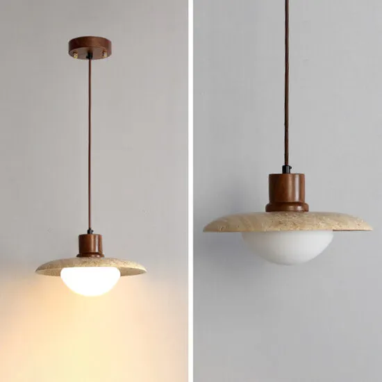 Holmlund Wabi-Sabi Travertine Stone Pendant Lamp