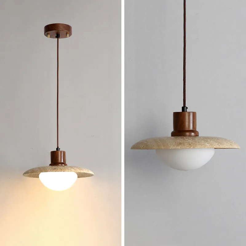 Holmlund Wabi-Sabi Travertine Stone Pendant Lamp