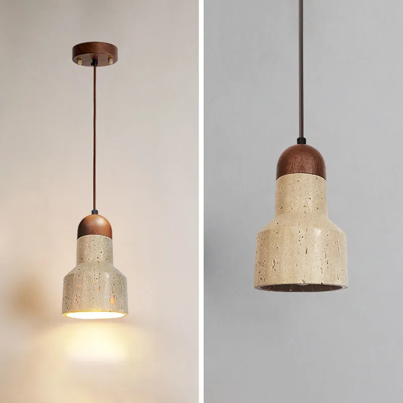 Holmlund Wabi-Sabi Travertine Stone Pendant Lamp