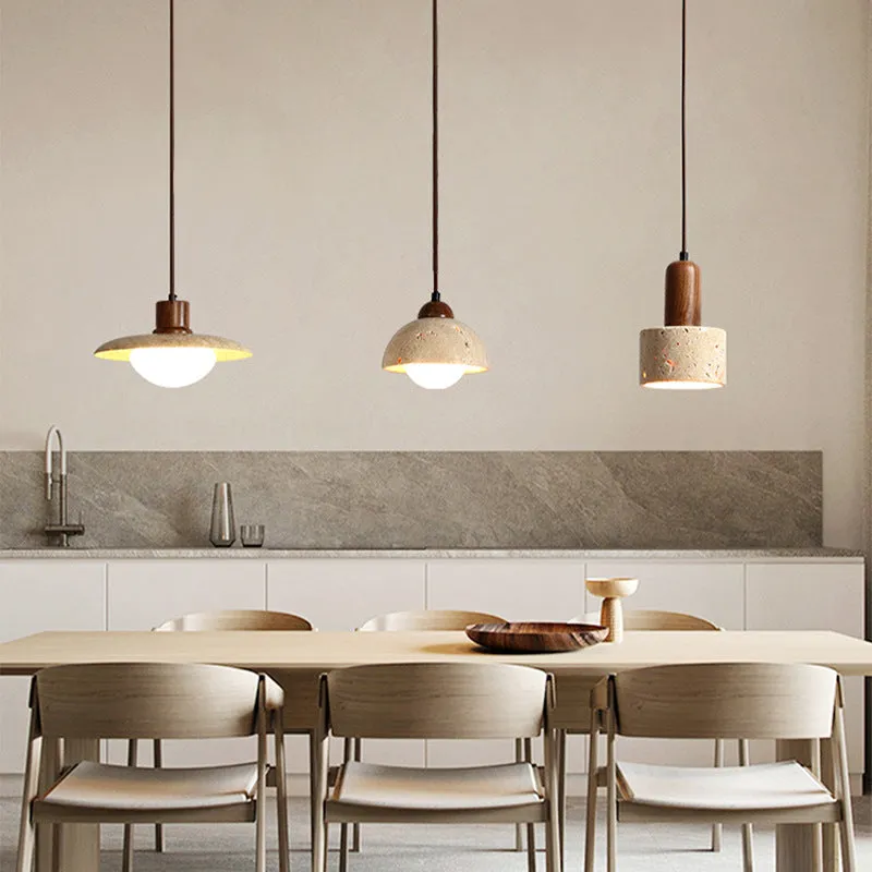 Holmlund Wabi-Sabi Travertine Stone Pendant Lamp