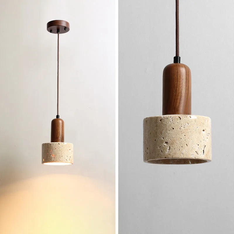 Holmlund Wabi-Sabi Travertine Stone Pendant Lamp