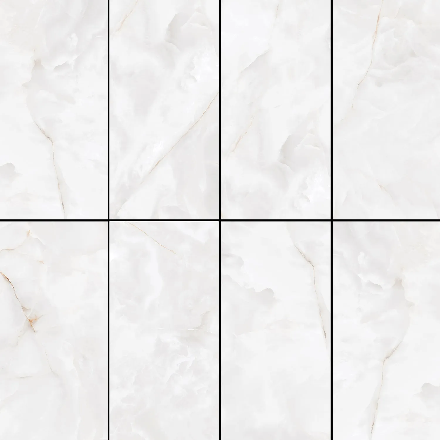 Ice Onyx 24 in. x 48 in. x 8.5 mm Polished Porcelain Floor and Wall Tile, Marble Look (15.55 sq. ft./Case & 2 PCS/Case)