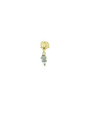 Island stud - Moss Aquamarine | 14K Gold Plated