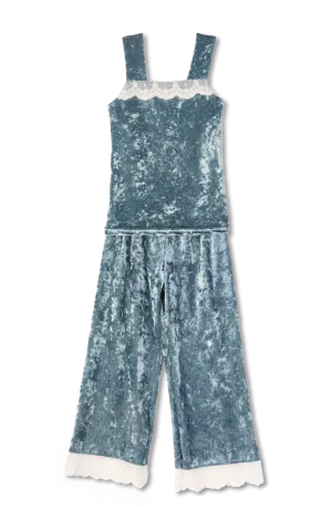 JASMINE - GIRLS' PYJAMA SET IN AQUAMARINE