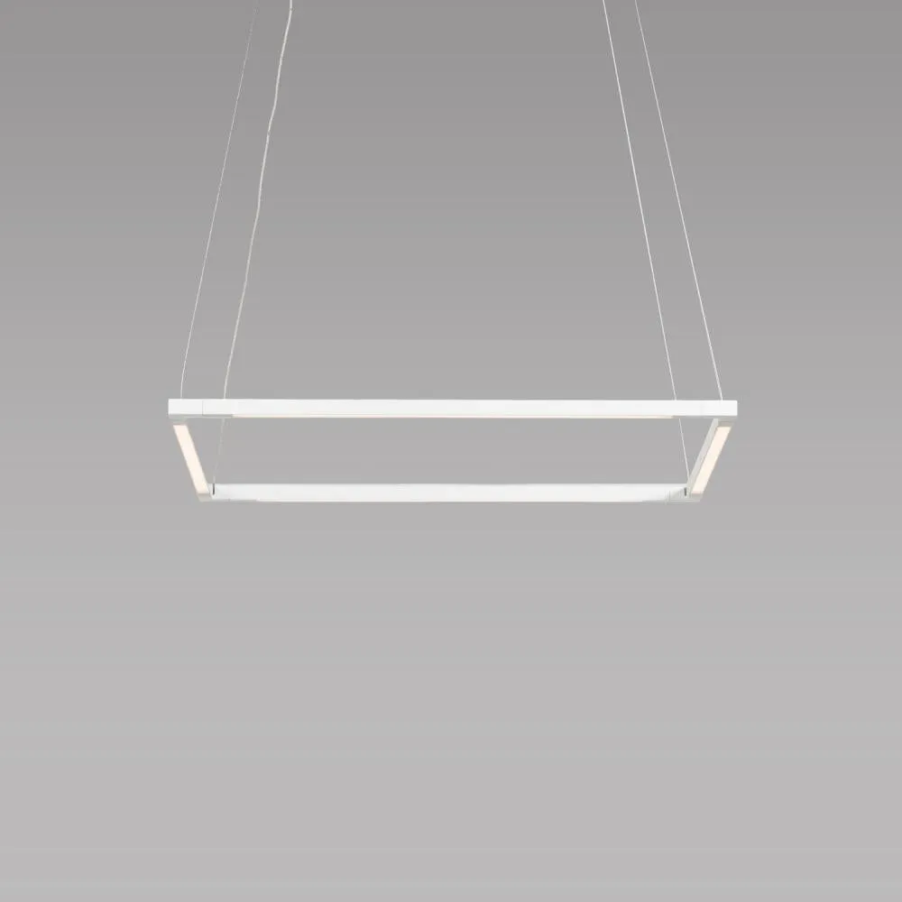 Koncept Inc Z-Bar Pendant Small Square, Soft Warm, Matte White, 18" x 18" ZBP-16-S-SW-MWT-CNP