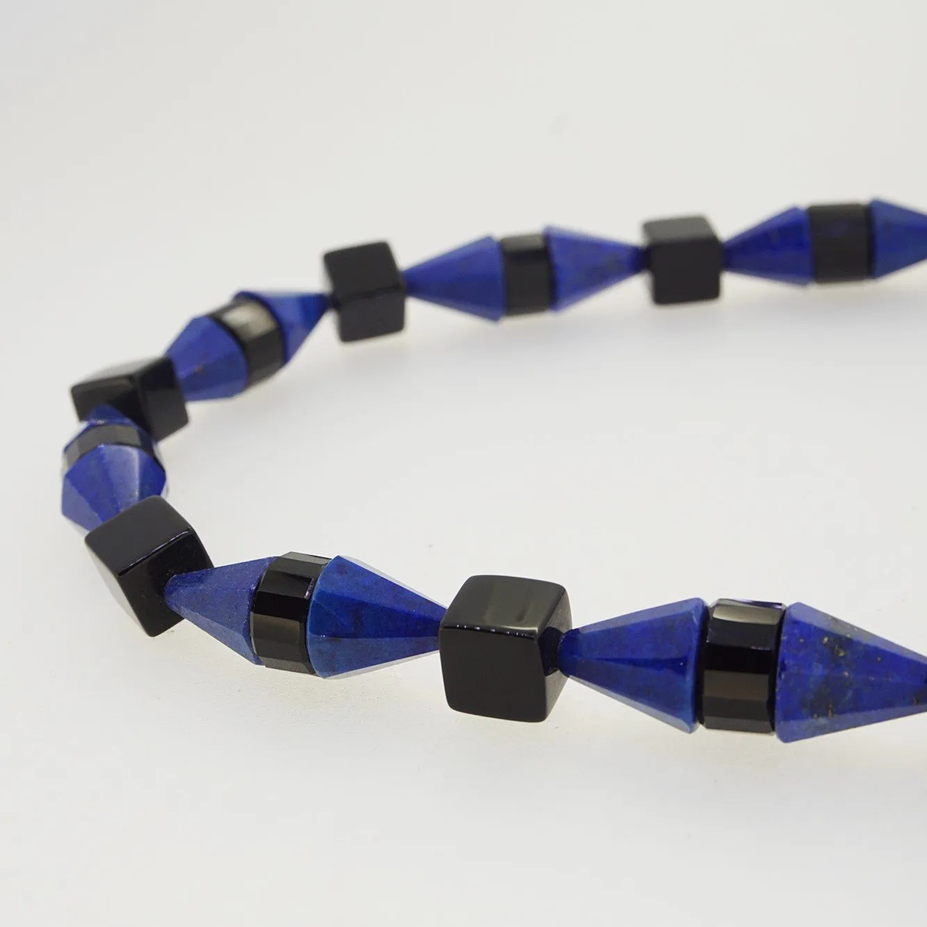 Lapis Lazuli and Onyx Geometric Shapes