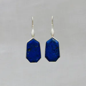 Lapis Lazuli and Silver Geometric Earrings