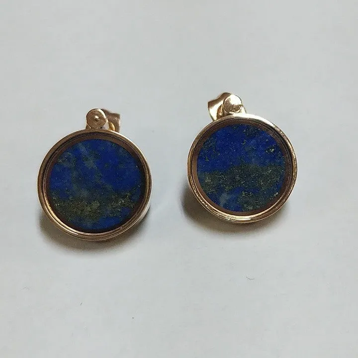 LAPIS LAZULI CAPTURED IN ROSE GOLD EARRINGS