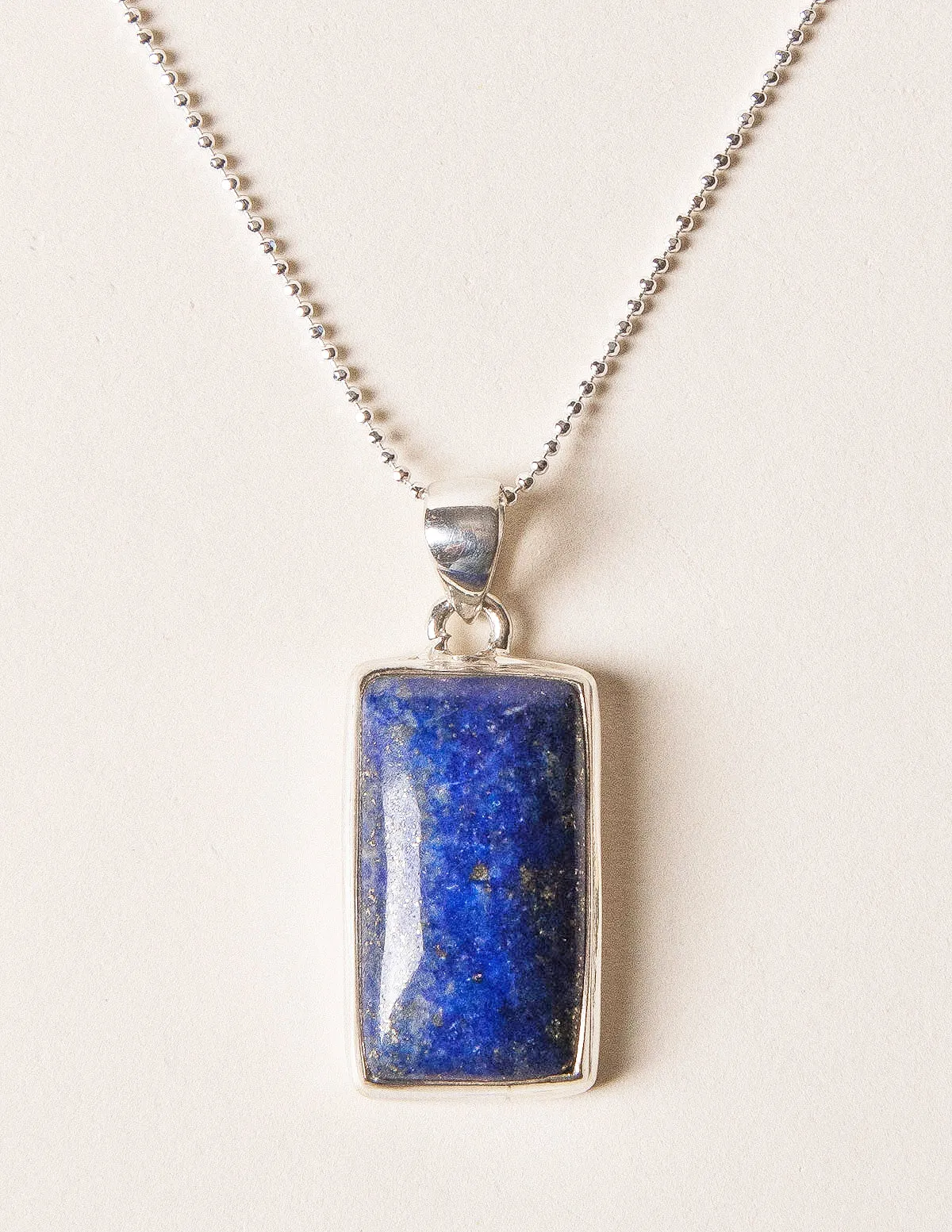 Lapis Lazuli Square Pendant Necklace