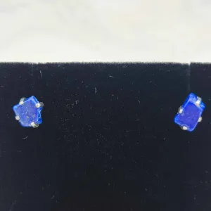 Lapis Lazuli Stud Earrings | Sterling Silver