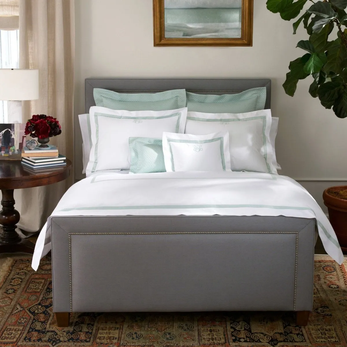 Lowell Aquamarine Bedding by Matouk