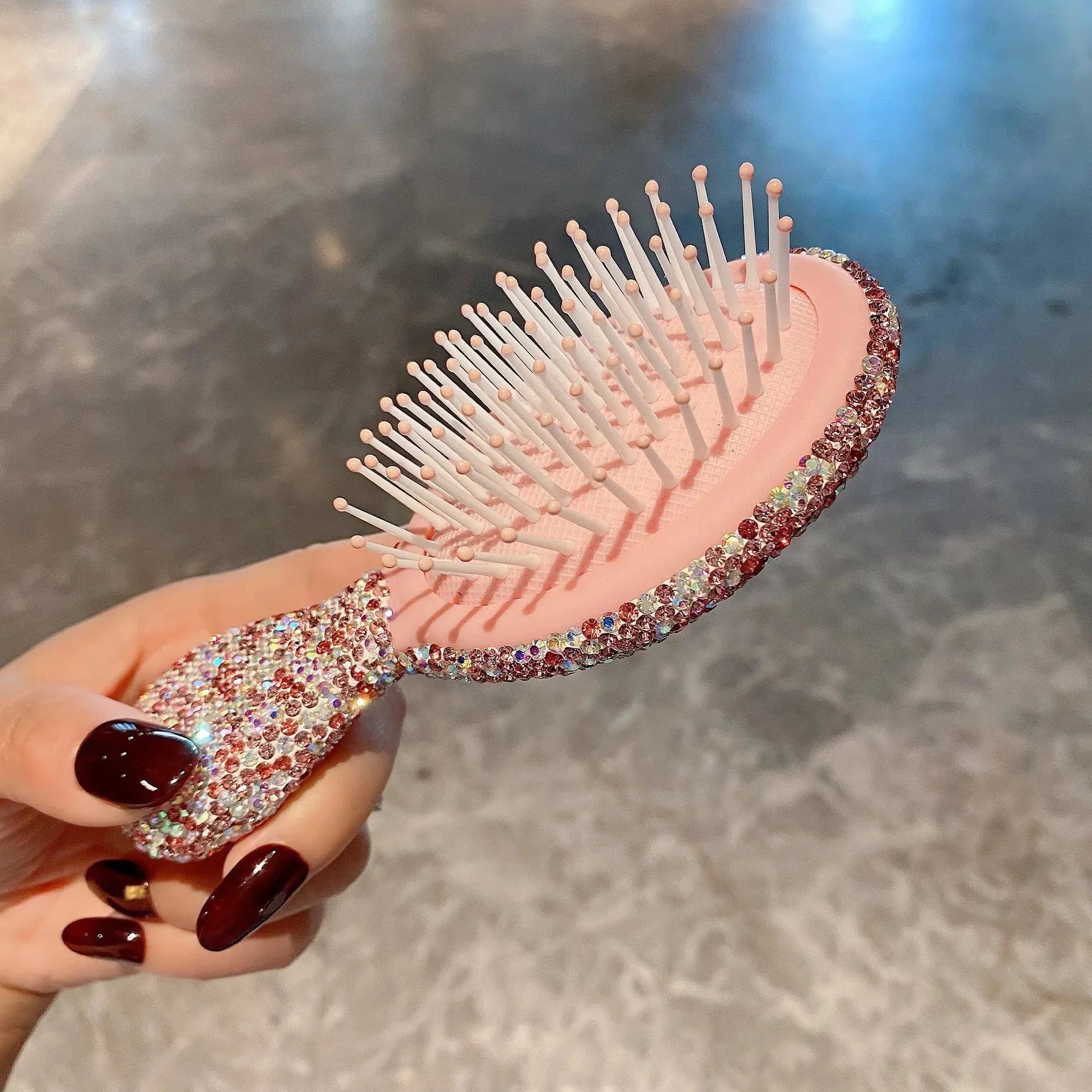 Luxury Diamond Massage Comb Hairstyles Women Curly Hair Styling Tools Portable Home Hairbrush Hair Accessories