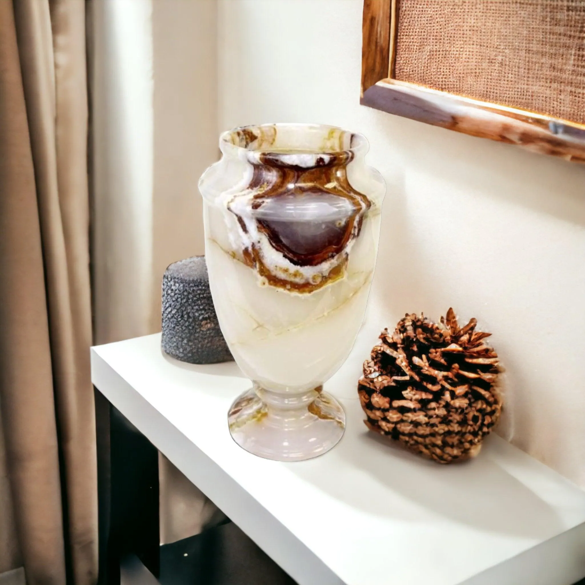 Marble Vase |13 inch White Onyx Decorative Vase