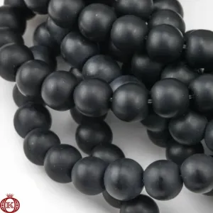 Matte Black Onyx Agate Beads