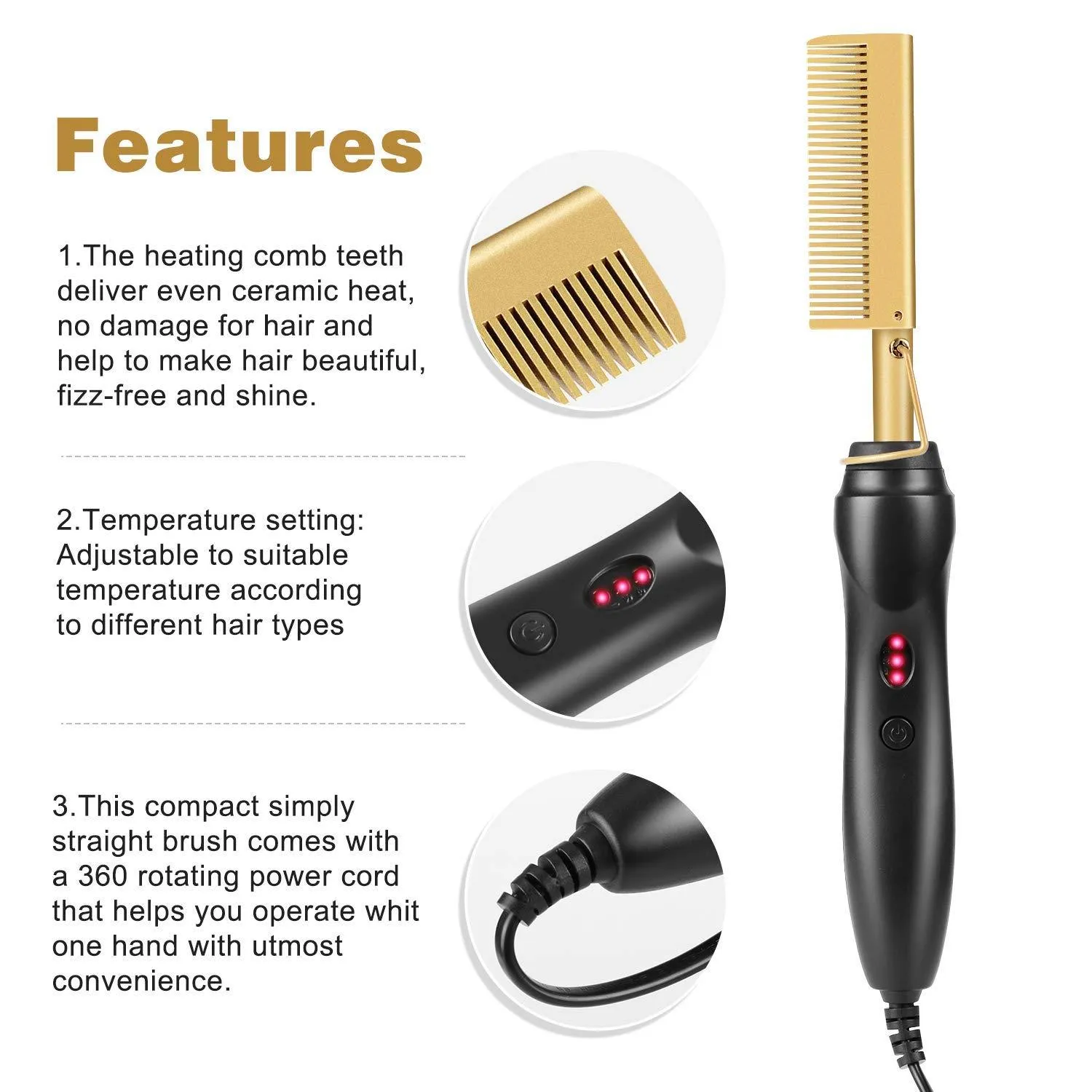 Multifunctional Hair Straightening Comb