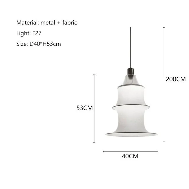 Nordic Minimalist Fabric Wabi Sabi Led Pendant Lights Living Dining Room Loft Home Decor Chandelier Bedroom Corner Bedside Lamp