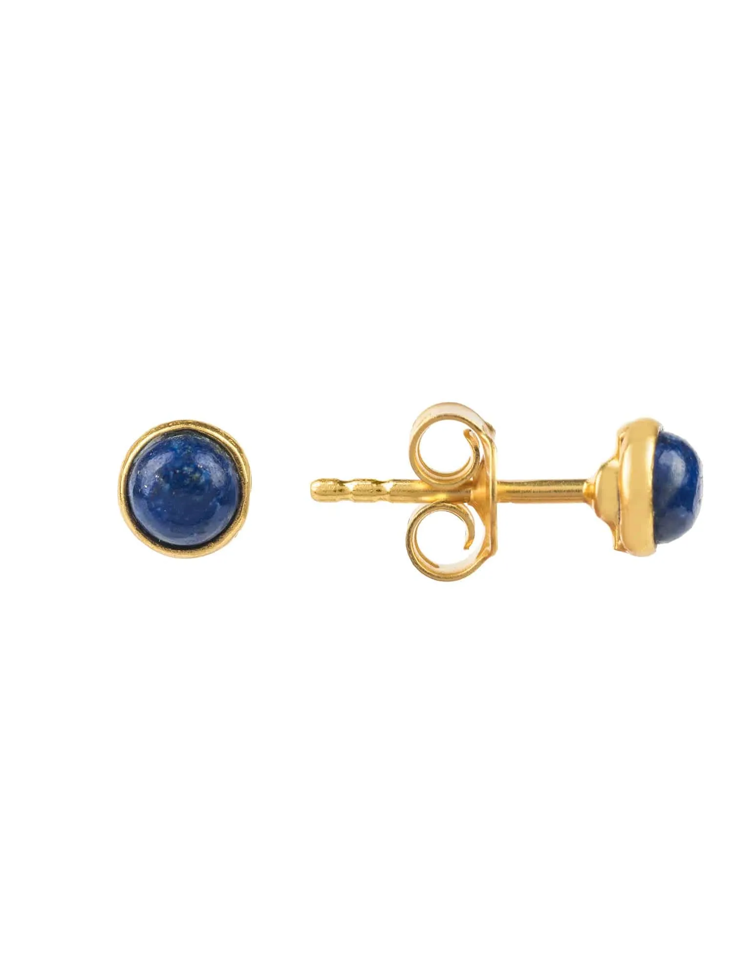 Petite Gemstone Earrings Gold Lapis Lazuli