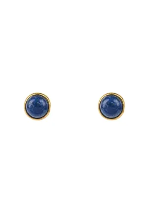 Petite Gemstone Earrings Gold Lapis Lazuli