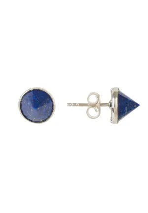 Pia Gemstone Spike Earrings Silver Lapis Lazuli