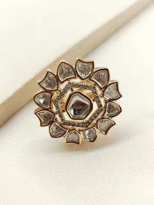 Pranya White Kundan Finger Ring