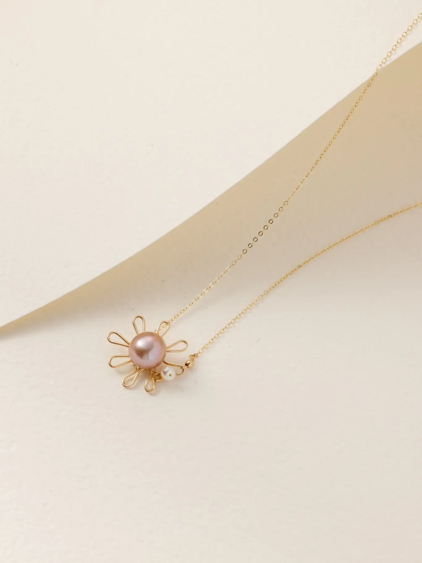 Purple Fairy Series Small Sun Pearl Pendant Necklace