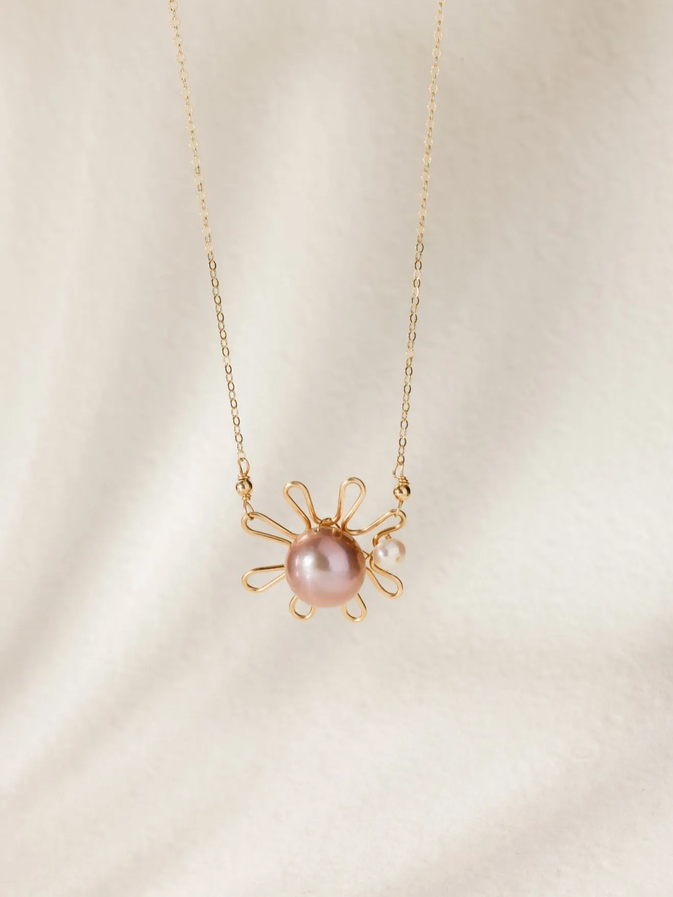 Purple Fairy Series Small Sun Pearl Pendant Necklace