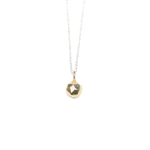 Raw Hemisphere Brass Pendant with sterling silver chain - Small