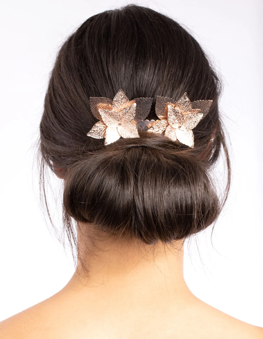 Rose Gold Layered Flower Comb