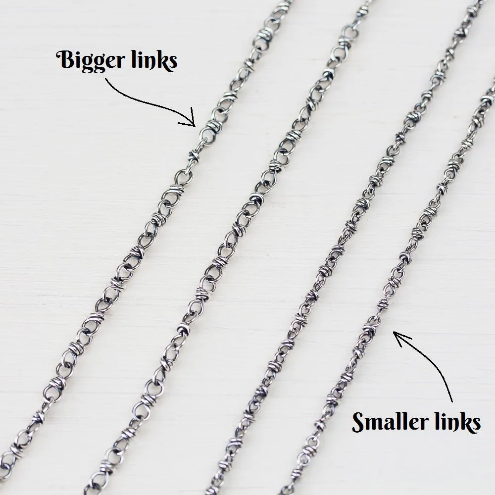 SET: Sterling Silver Chain Necklace and Bracelet