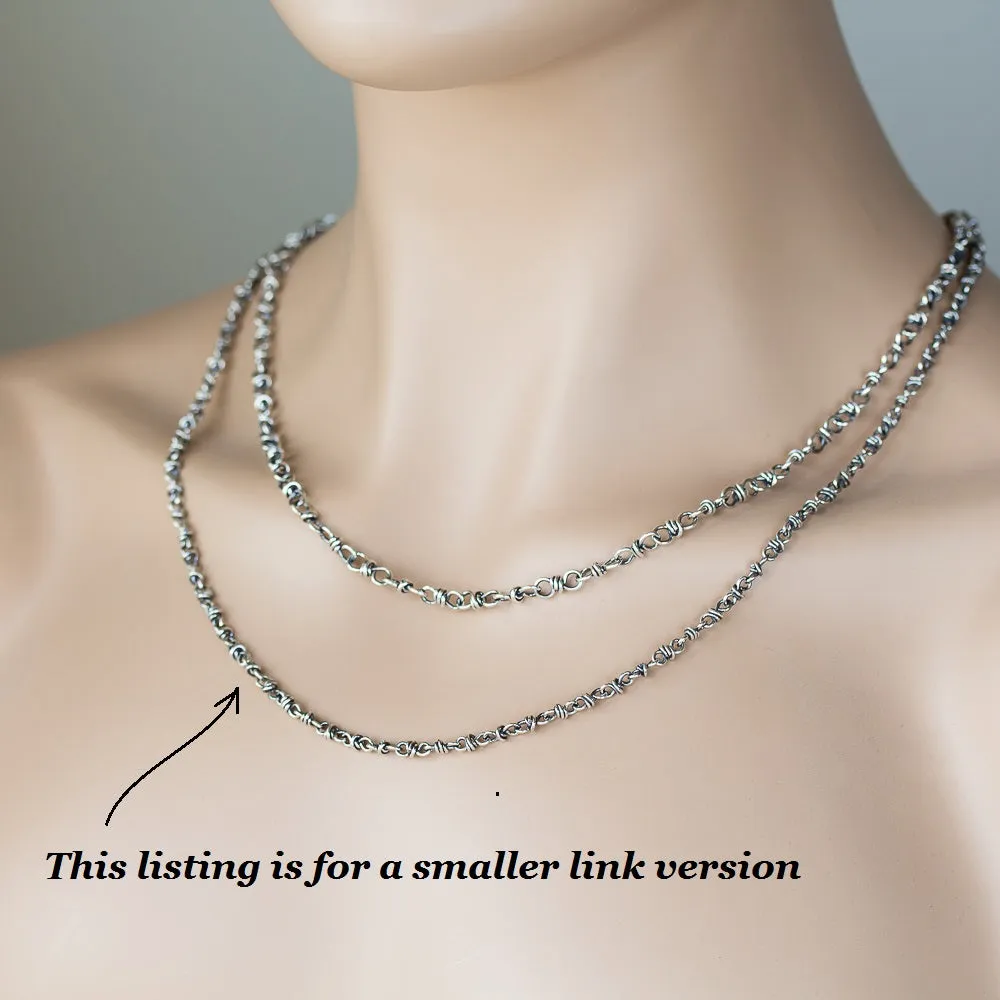 SET: Sterling Silver Chain Necklace and Bracelet