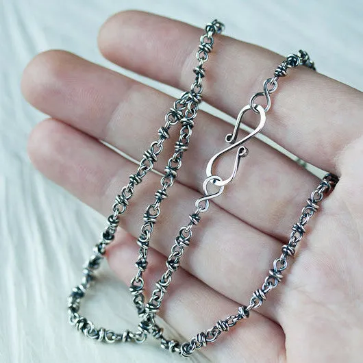 SET: Sterling Silver Chain Necklace and Bracelet