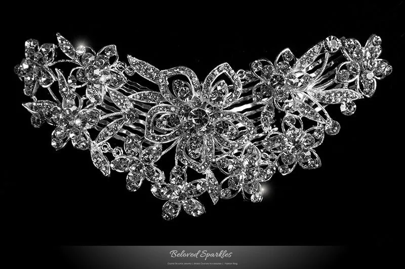 Sheri Vintage Cascade Flower Hair Comb | Crystal