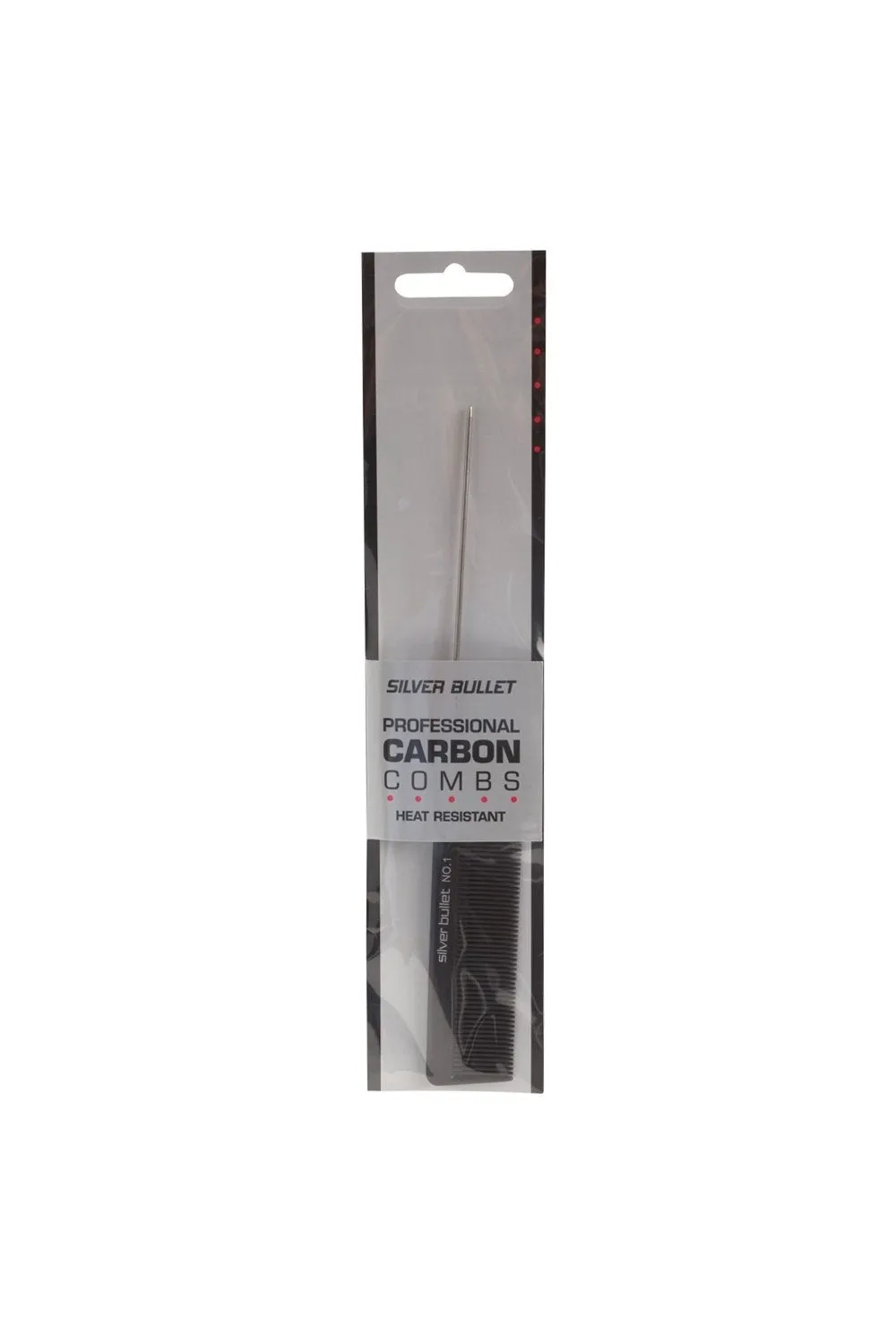 Silver Bullet Professional Carbon Metal Tail Hair Comb