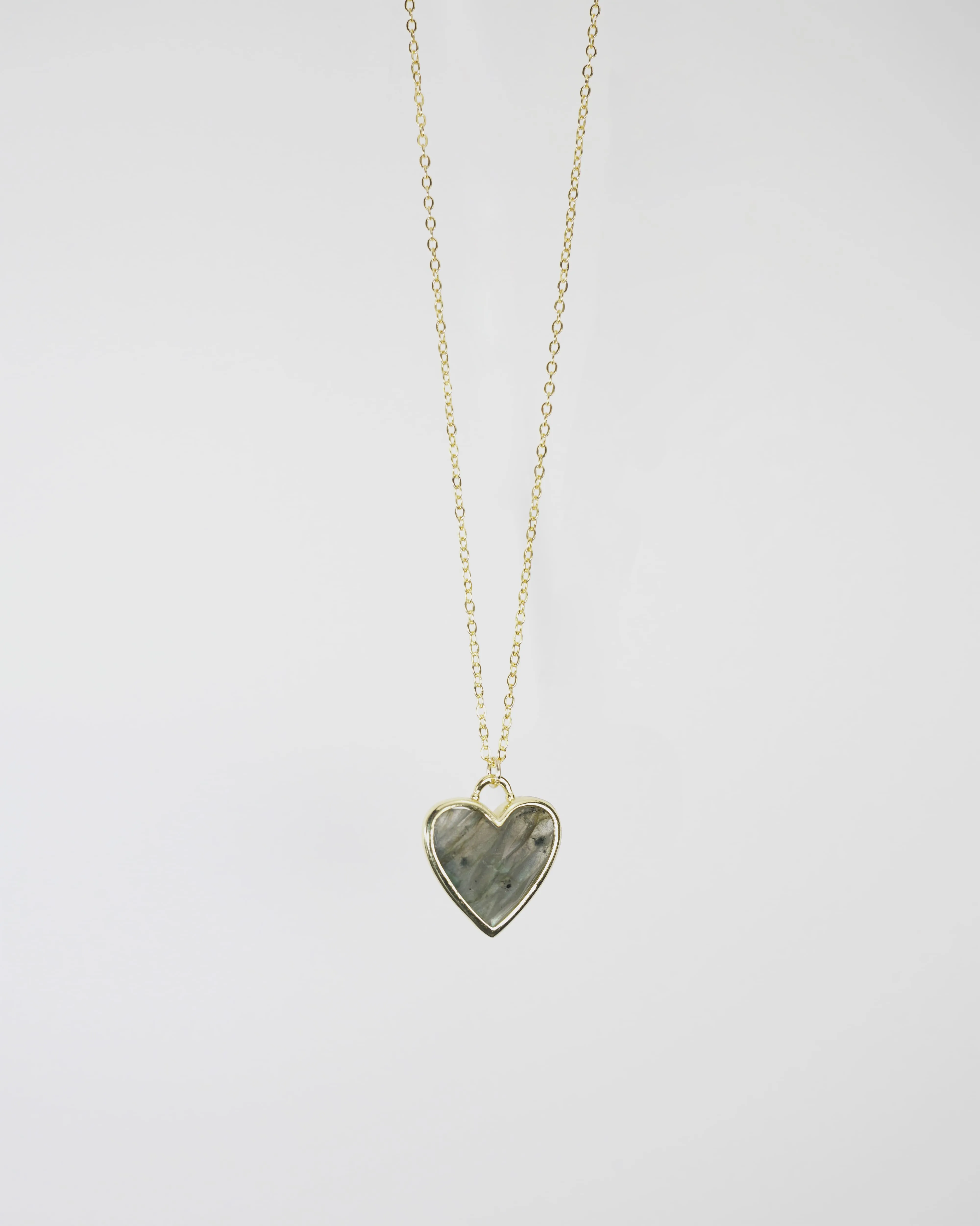 Small Heart Stone Pendant Necklace