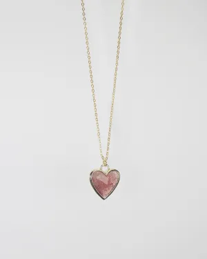 Small Heart Stone Pendant Necklace