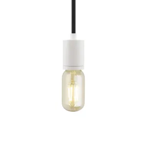 Soco 8 Ft Cord Pendant Light White Finish Gray Cord